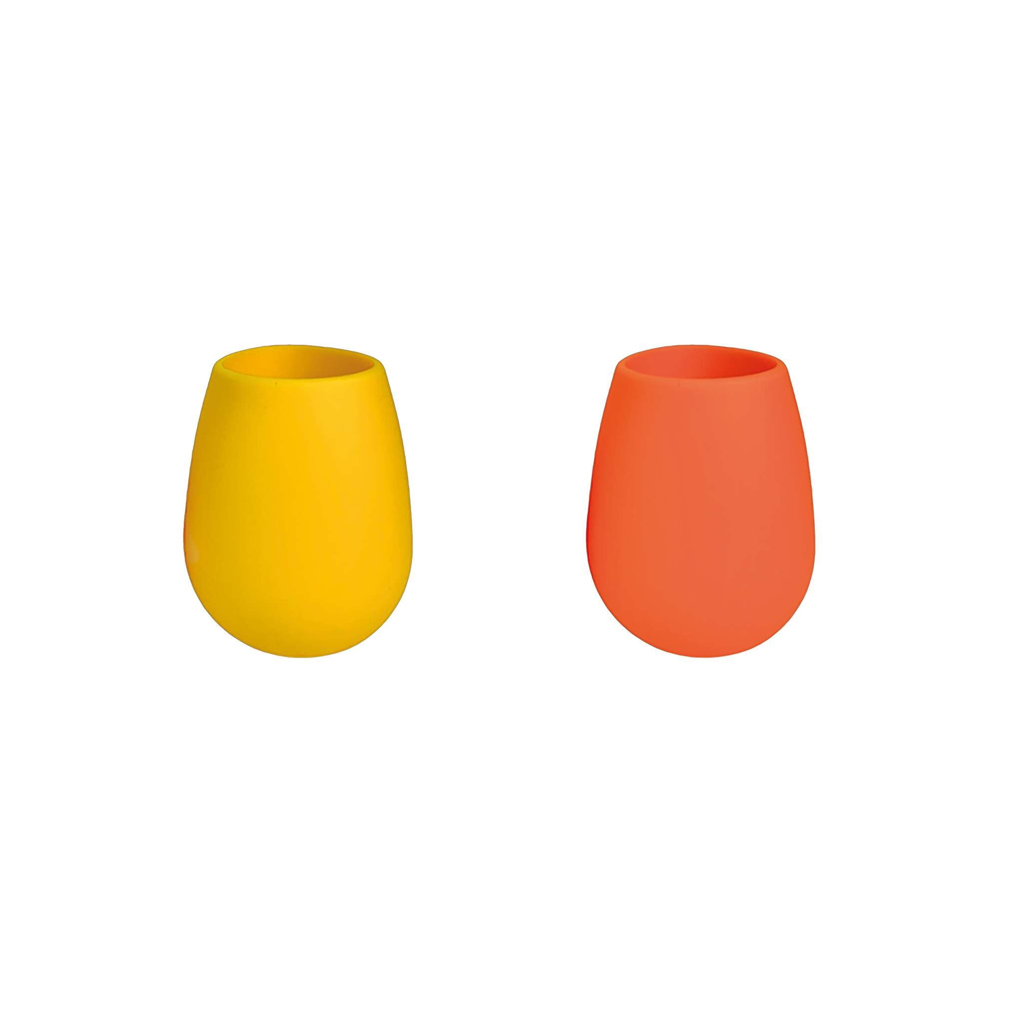 PORTER GREEN – FEGG WATER GLASSES 350ML IN SILICONE - YELLOW & VALENCIA